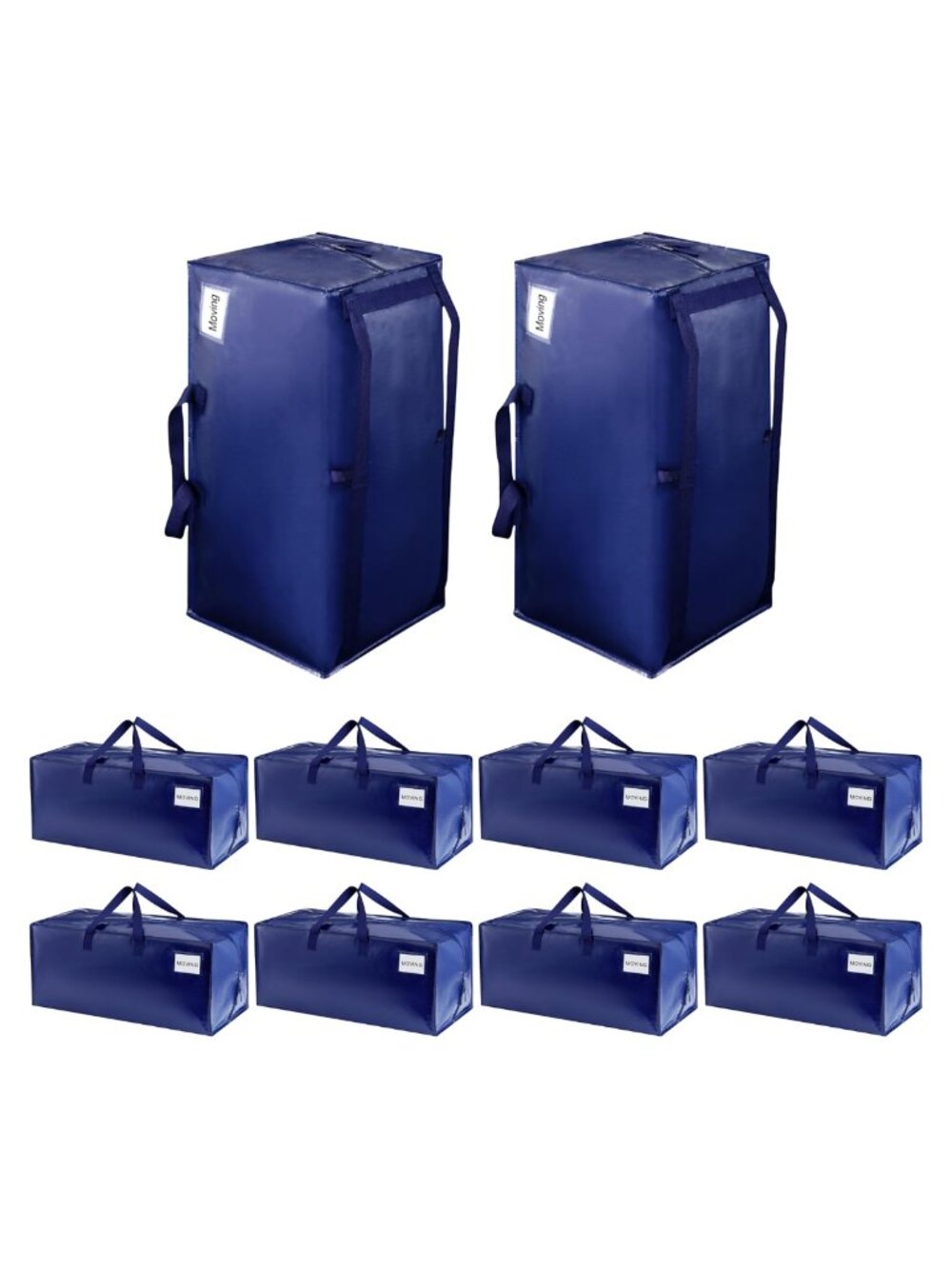 Heavy Duty Moving Bags with Backpack Straps, Zippers & Handles, Extra Large